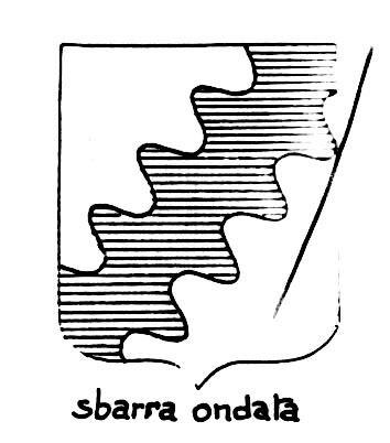 Bild des heraldischen Begriffs: Sbarra ondata